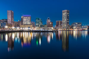 Image of Baltimore at nighttime 